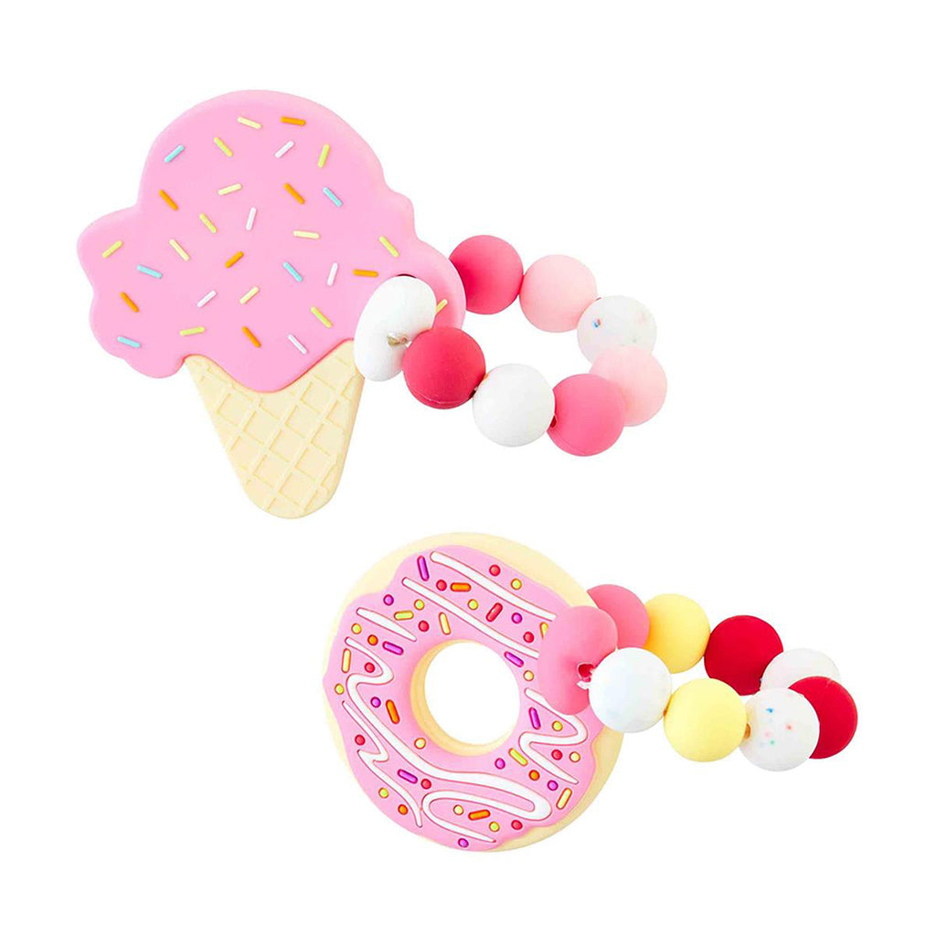 Ice Cream Cone Shaped Baby Teether - Pretty Pink