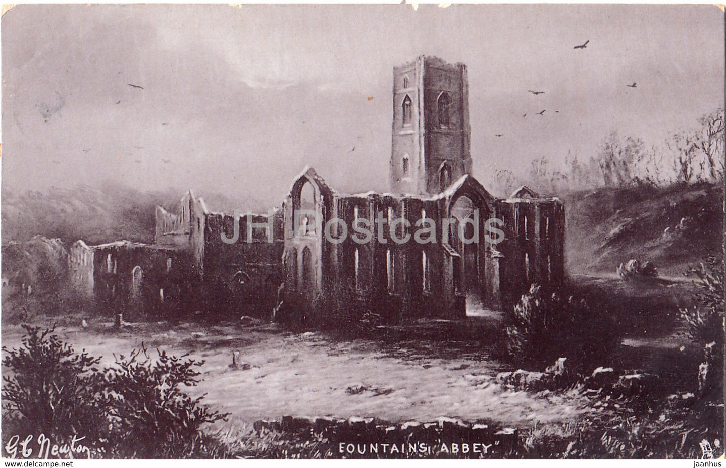 Fountain's Abbey - 6551 - old postcard - 1905 - England - United Kingdom - used - JH Postcards