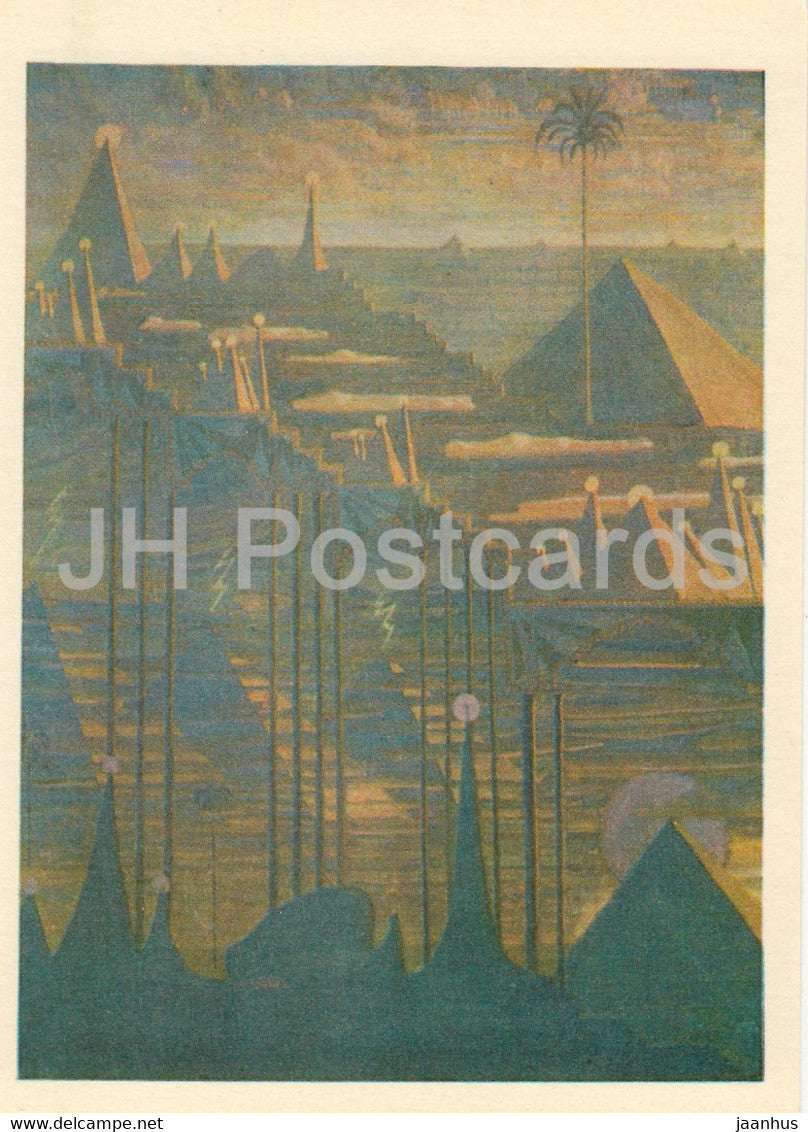 painting by M. Ciurlionis - Sonata of Pyramids . Allegro - Lithuanian art - 1978 - Lithuania USSR - unused - JH Postcards