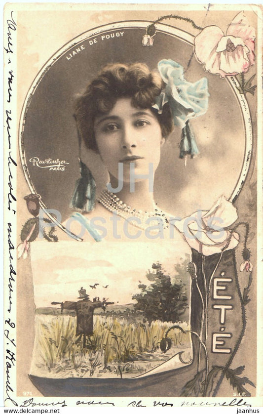 French dancer and Vedette Liane de Pougy - woman - ETE - Reutlinger Paris - old postcard - 1905 - France - used - JH Postcards