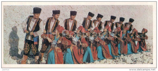 Song and Dance Ensemble of Karakalpakstan Philharmonic - folk costumes Karakalpakstan - 1974 - Uzbekistan USSR - unused - JH Postcards