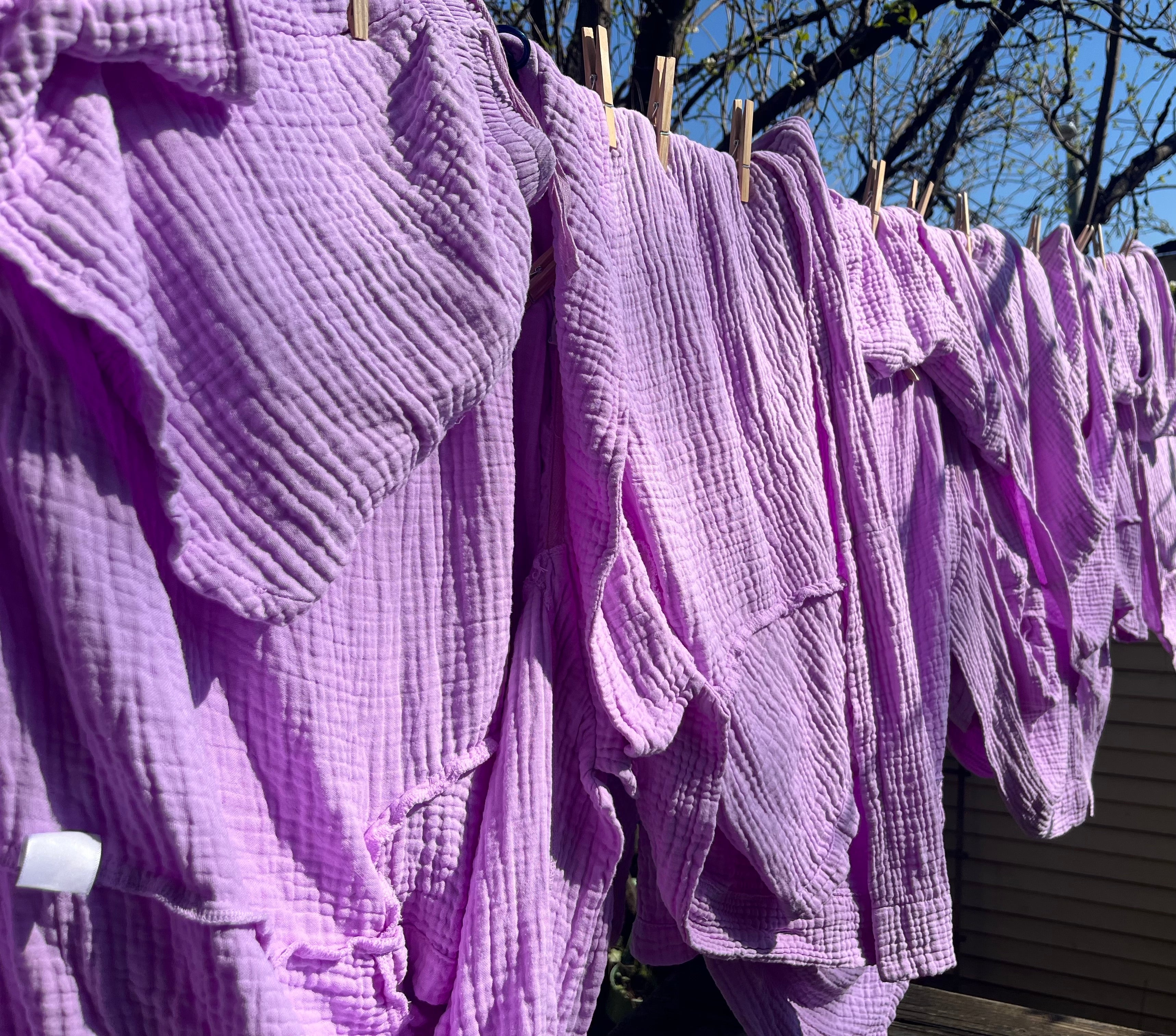 Lavender cotton gauze clothing