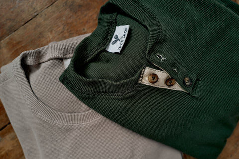 Camel Thermal Crewneck and Camp Green Thermal Henley