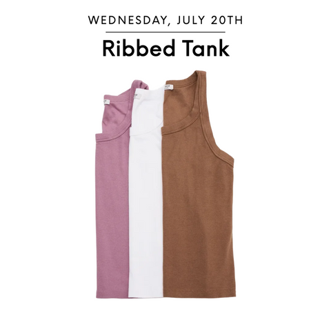 Ribbed tank: white, pink, brown