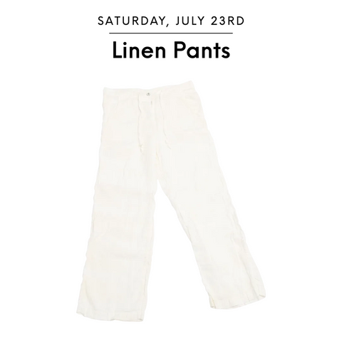 white linen pants