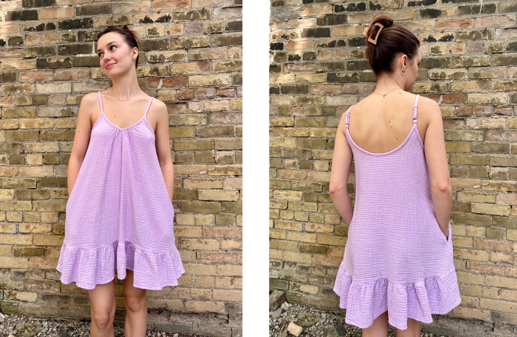 Lavender Cotton Gauze Trip Dress