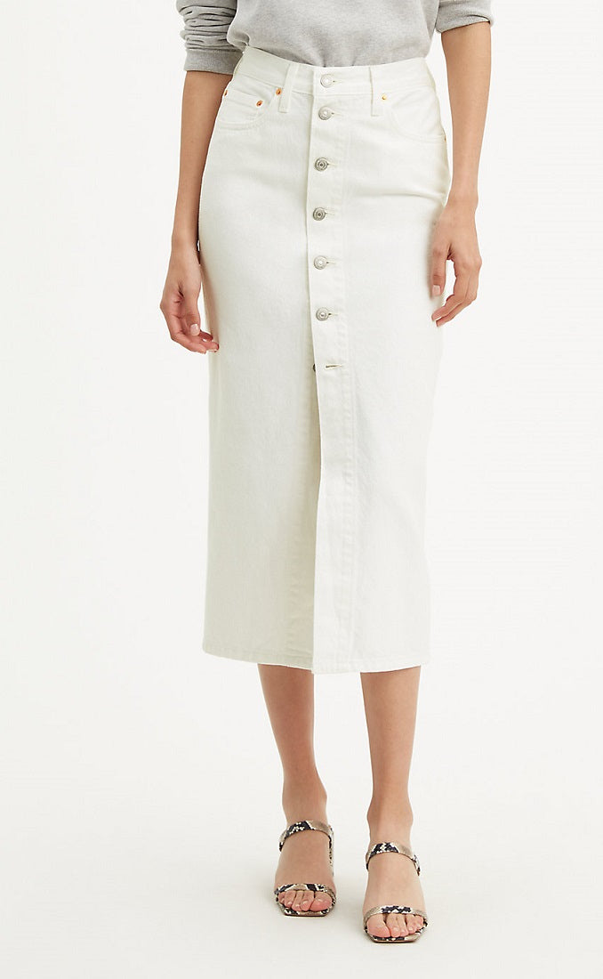 levi's white denim skirt