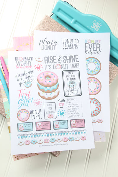 printable happy planner stickers for donut lovers the paper hen