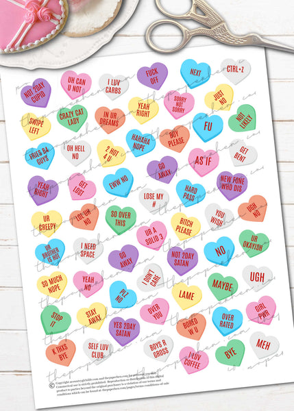 Heart Washi Tape PRINTABLE JPG SHEET Hearts Washi Perfect for Erin