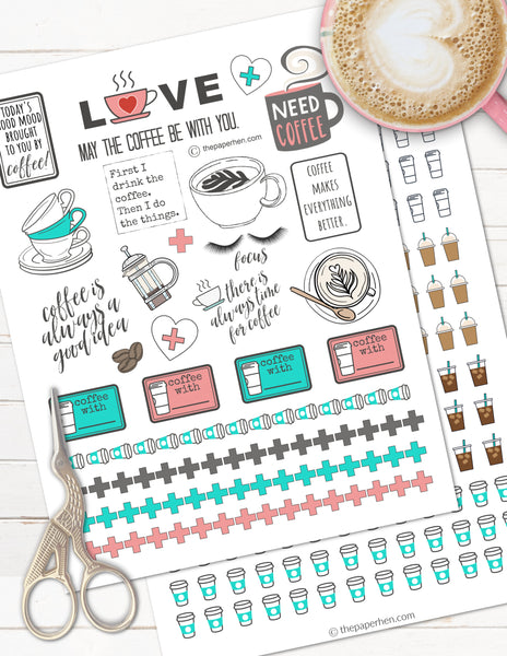 2 pcs/lot Cafe Trivia Coffee Items Deco DIY Planner Sticker Pack