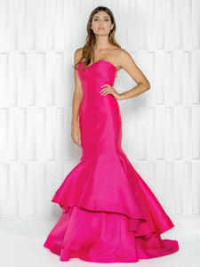 COLORS DRESS - 1689 TIERED MERMAID MIKADO GOWN - Colors - frock-on-penn-llc - Party