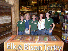 Pearson Ranch Elk & Bison Jerky staff at Bass Pro display