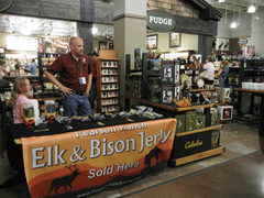 Pearson Ranch elk & bison jerky display in Cabela's