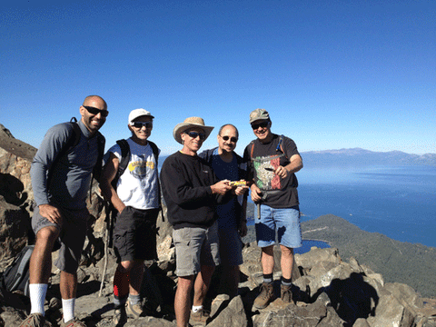 elk summer sausage at the top of mt. Tallac