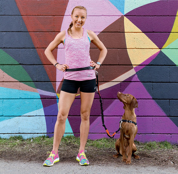 Iron Doggy™ SideKick hands-free leash with Neely Spence Gracey and her dog Strider