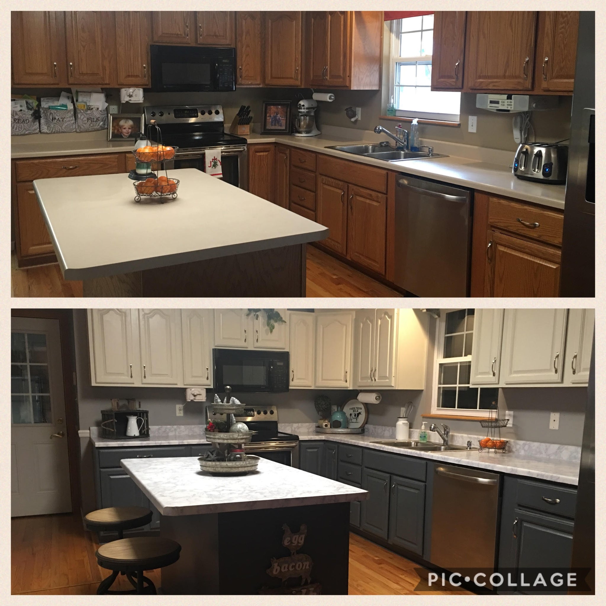 Two Toned Painted Kitchen Cabinets In Fusion Mineral Paint Dear