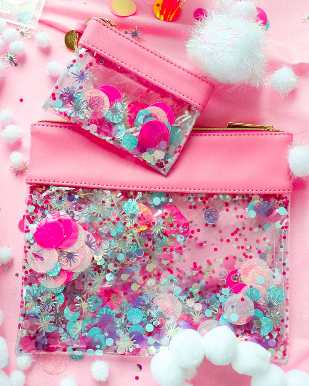Think Pink Confetti Mini Keychain Wallet | Packed Party