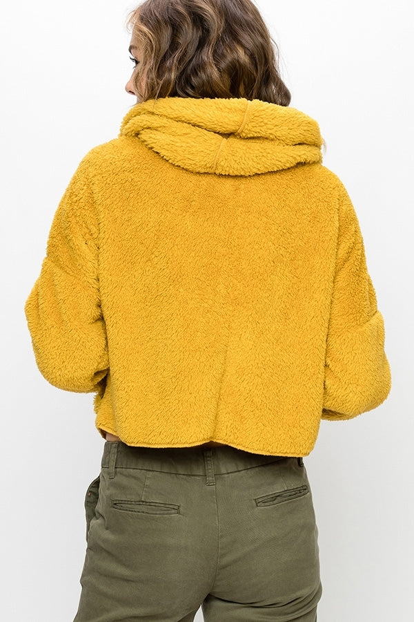 yellow fur jacket