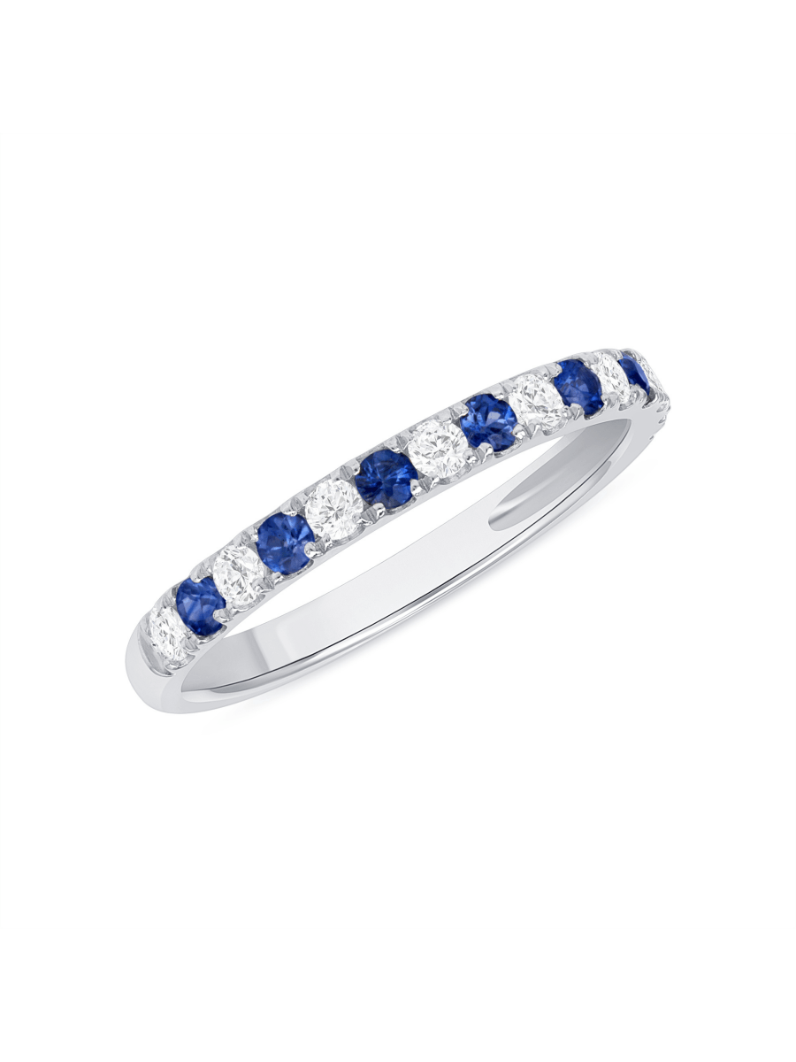 Dot Blue Sapphire and Diamond Ring 14K