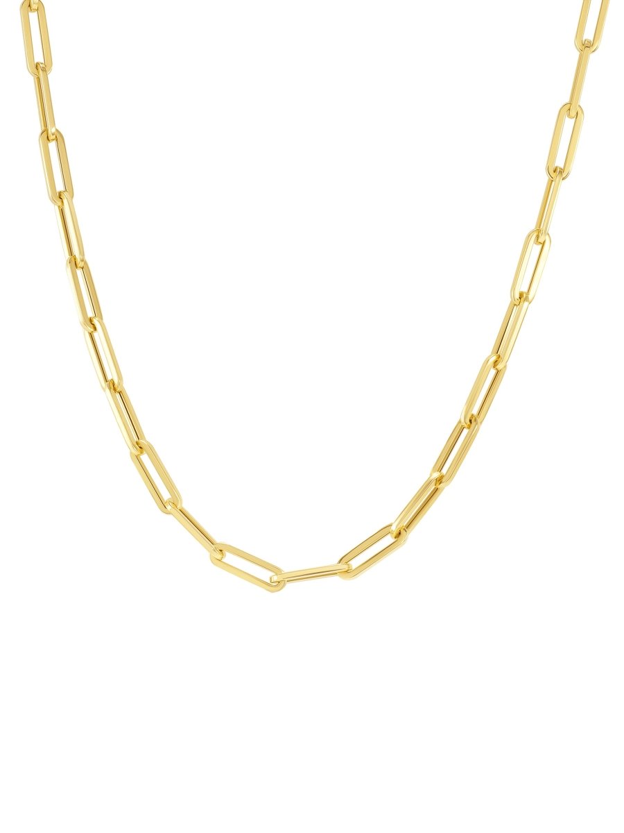 Paperclip 'M' Chain Necklace 14K