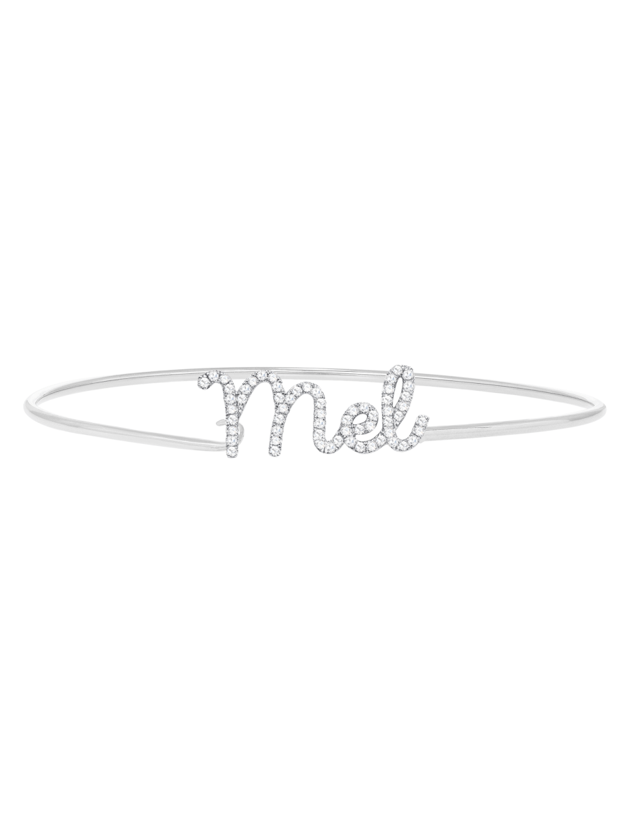 The Diamond Name Bangle 14K