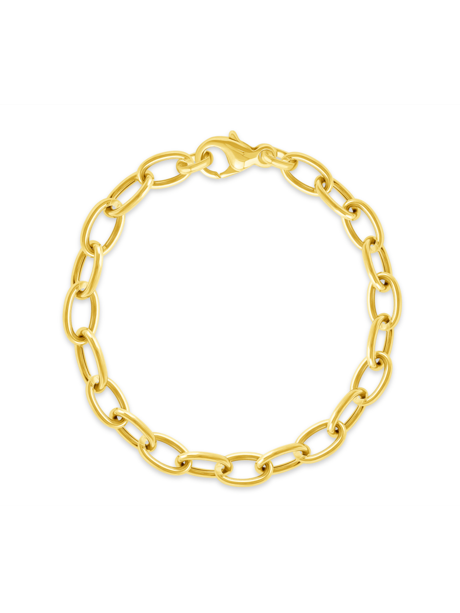 Thick Round Chain Bracelet 14K