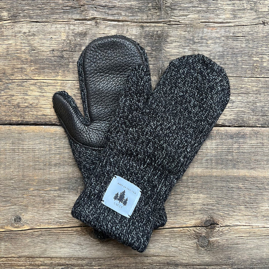 Fingerless Wool Gloves, Charcoal Melange – SAULT New England