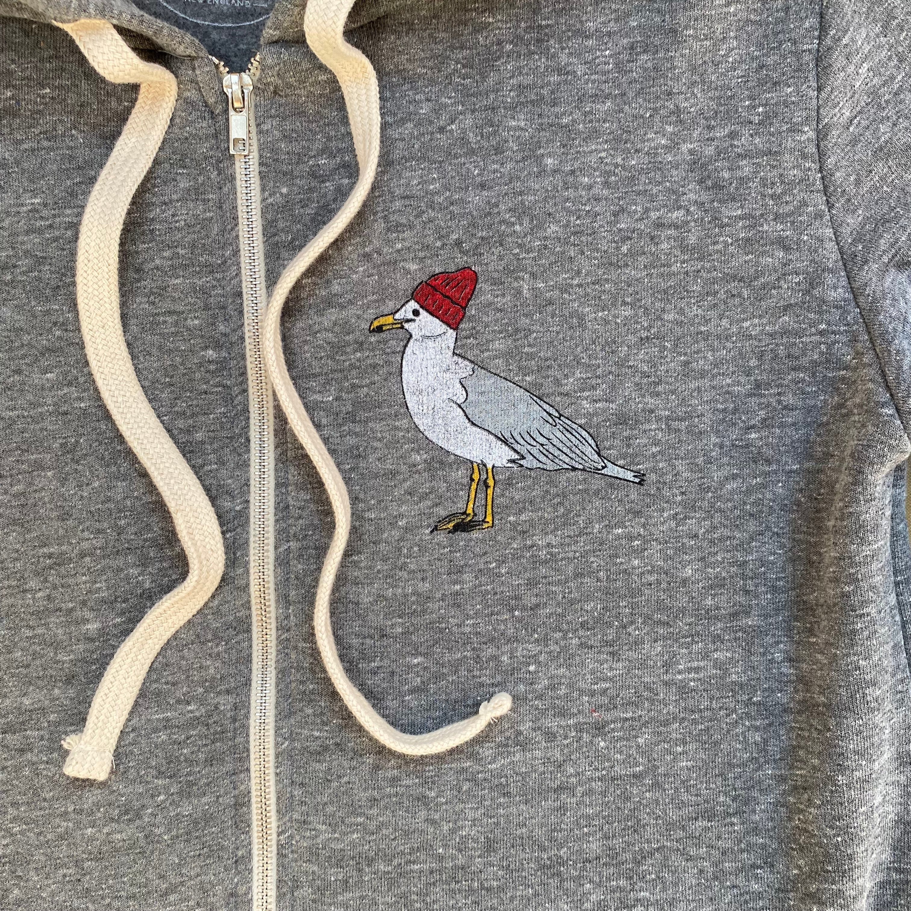 Seagull Zip-Up Hoodie, Grey