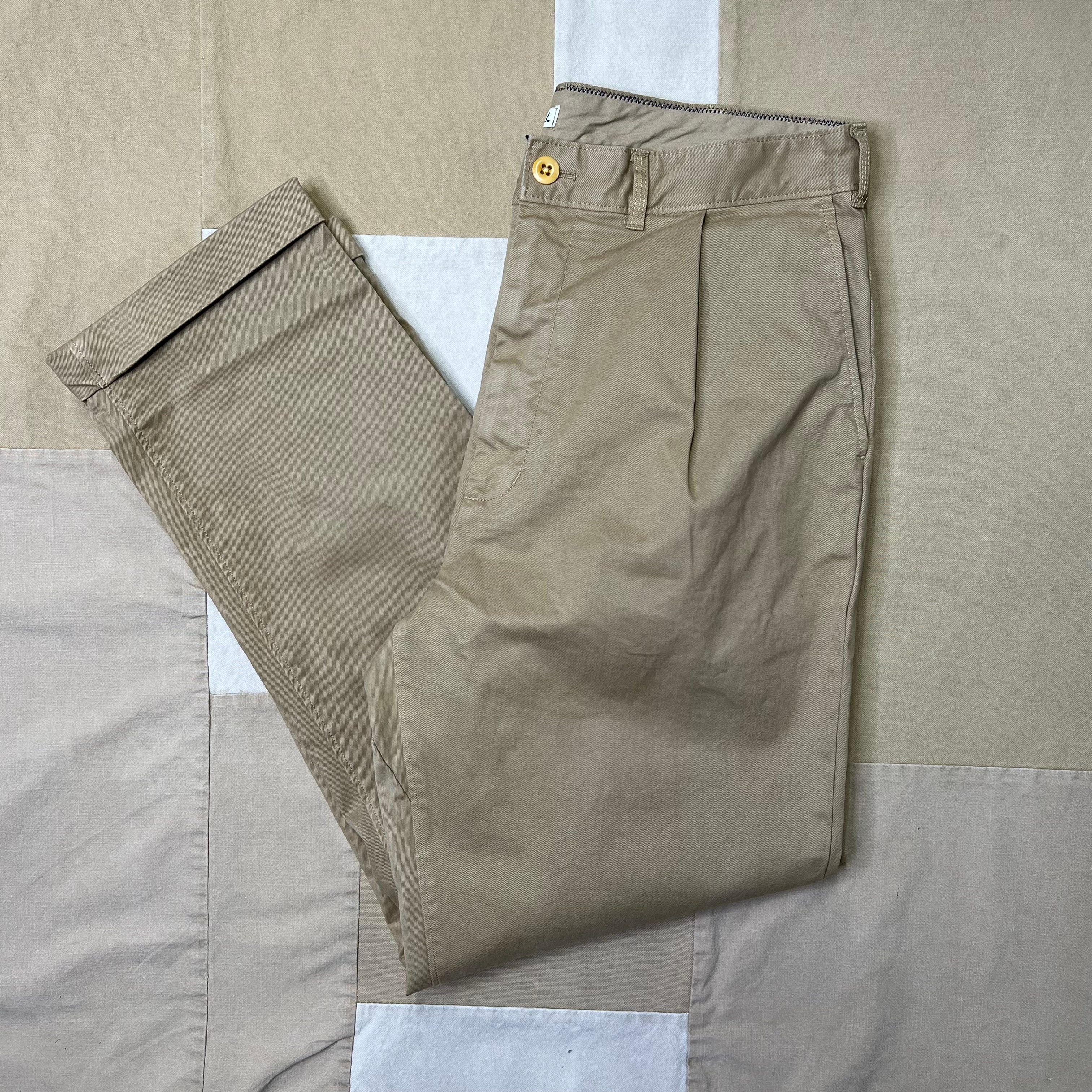 Straight Leg Pant in Vintage Wash Chino Long Inseam, Faded Khaki