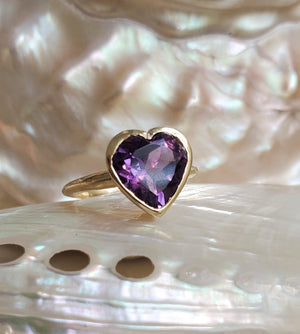 Amethyst Love Heart Ring - Limited Edition - COMMUNION by Joy 