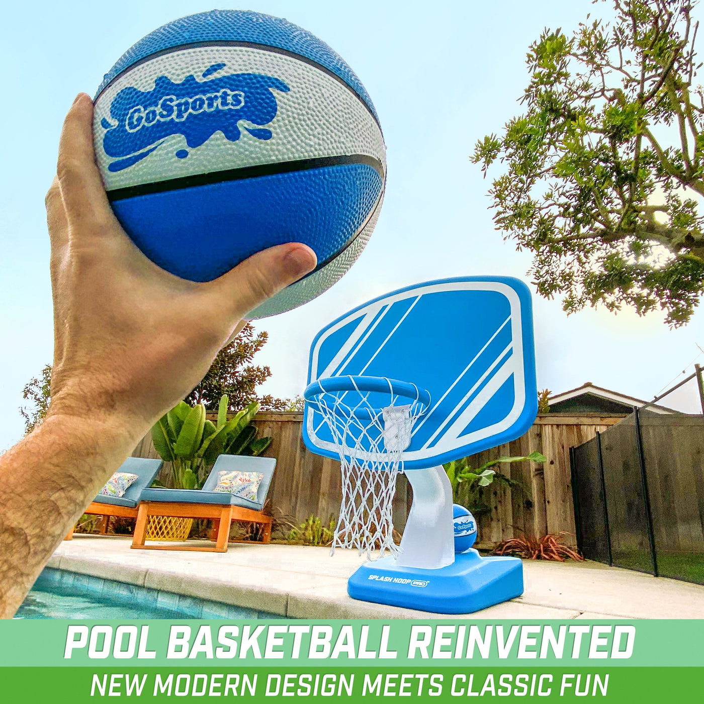 Gosports Splash Hoop Pro Poolside Basketball Game Includes Hoop 2 B 