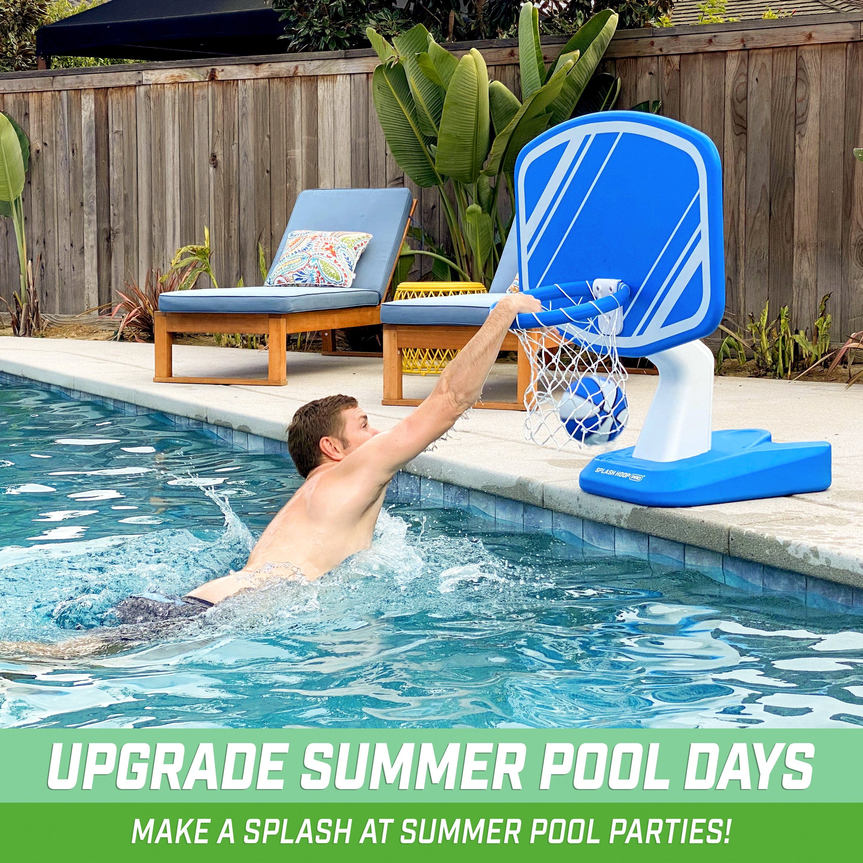 Gosports Splash Hoop Pro Poolside Basketball Game Blue 