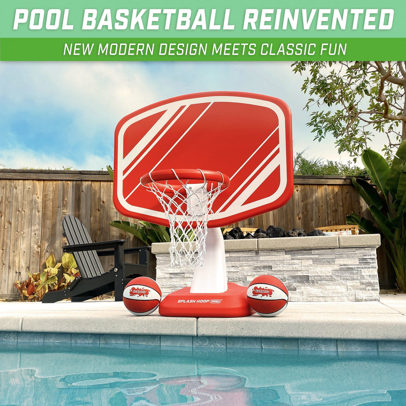 Gosports Splash Hoop Pro Poolside Basketball Game Includes Hoop 2 B 