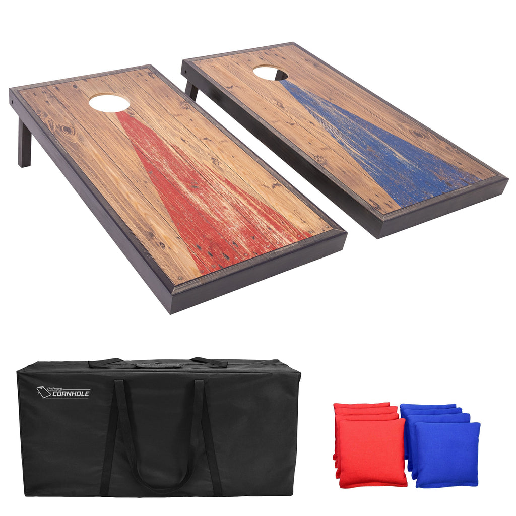 GoSports 4 ft x 2 ft Hardwood Design Cornhole Game Set