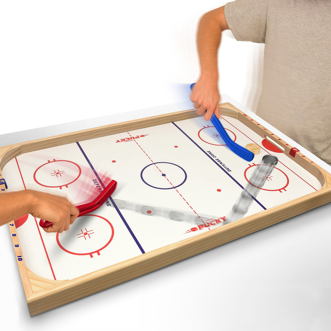 Gosports Ice Pucky Wooden Table Top Hockey Game For Kids Adults