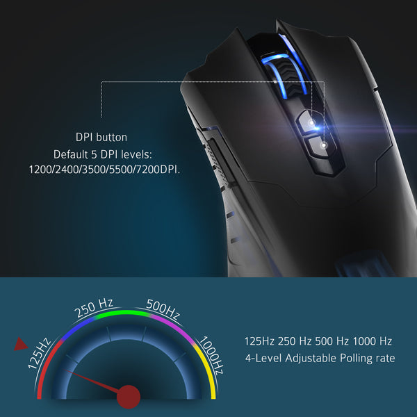 pictek gaming mouse change color