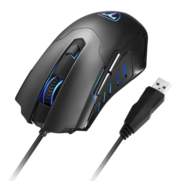 pictek gaming mouse wired 2400 dpi red