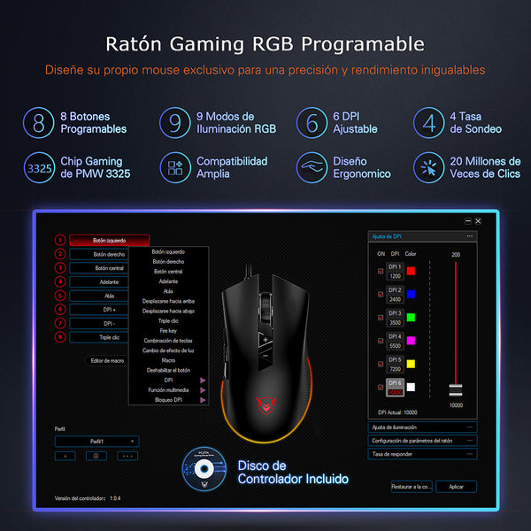 pictek gaming mouse wired chroma rgb review
