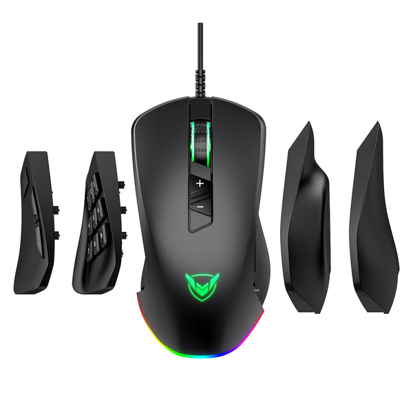 pictek gaming mouse wired, 8 programmable buttons, chroma rgb backlit, 7200 dpi