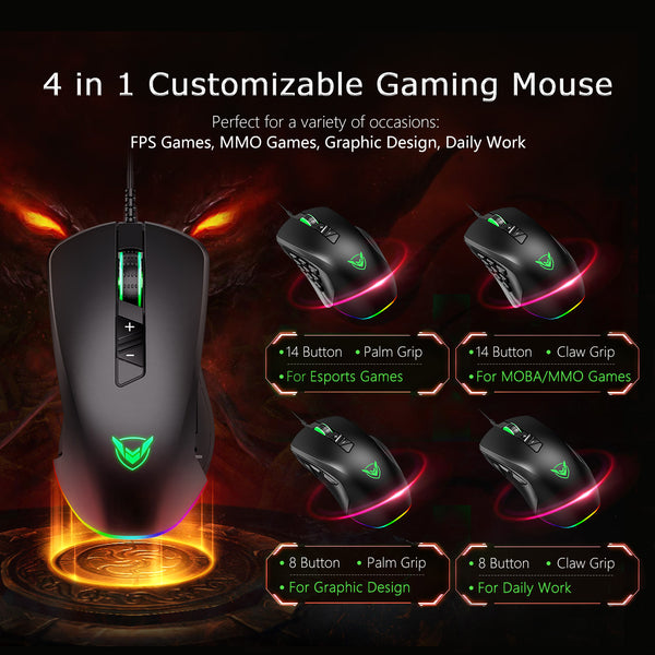 pictek gaming mouse wired driver