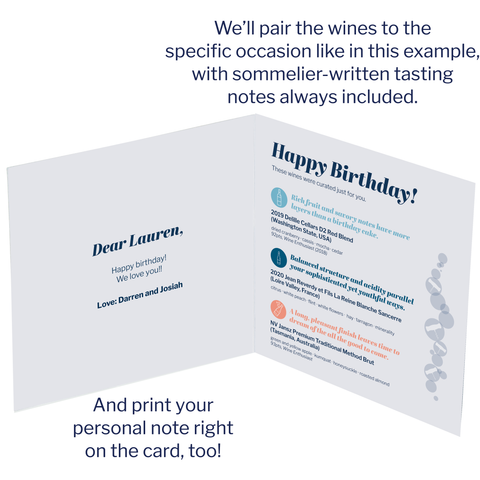 Inside of birthday card example