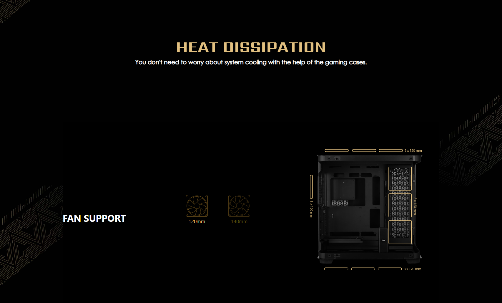 You don't need to worry about system cooling with the help of the gaming cases.