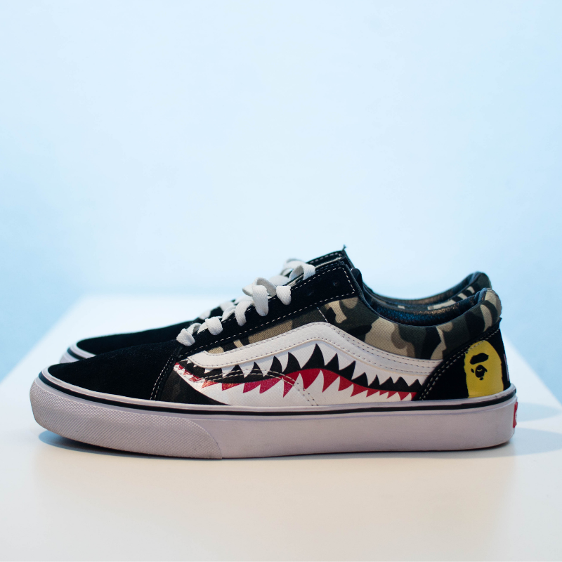 Shark Teeth X Bapesta Custom Vans 