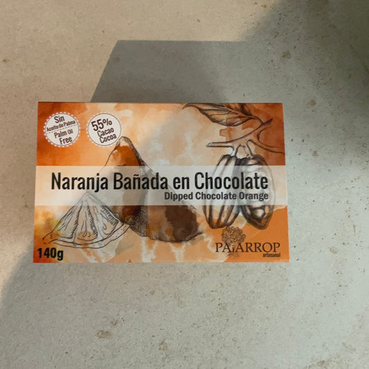 Dark chocolate dipped candied orange segments PAIARROP