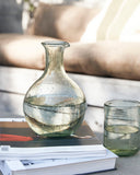 Green Glass Jug and Water Glasses