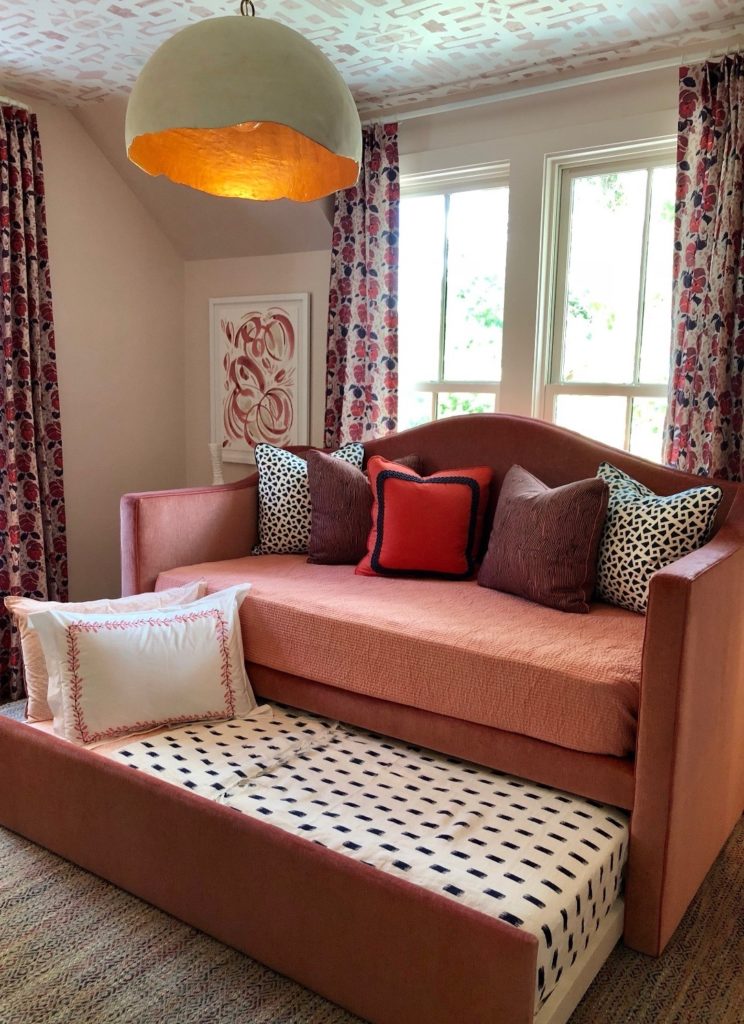 The guest bedroom for the Serenbe Show House by Kate Light Interiors