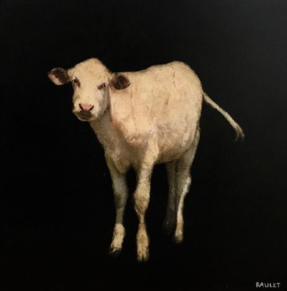 Dawn Raulet’s sweet little animals are irresistible! <a href="https://huffharrington.com/collections/dawne-raulet/products/dawne-raulet-cow-ii" target="_blank">Cow II</a>.