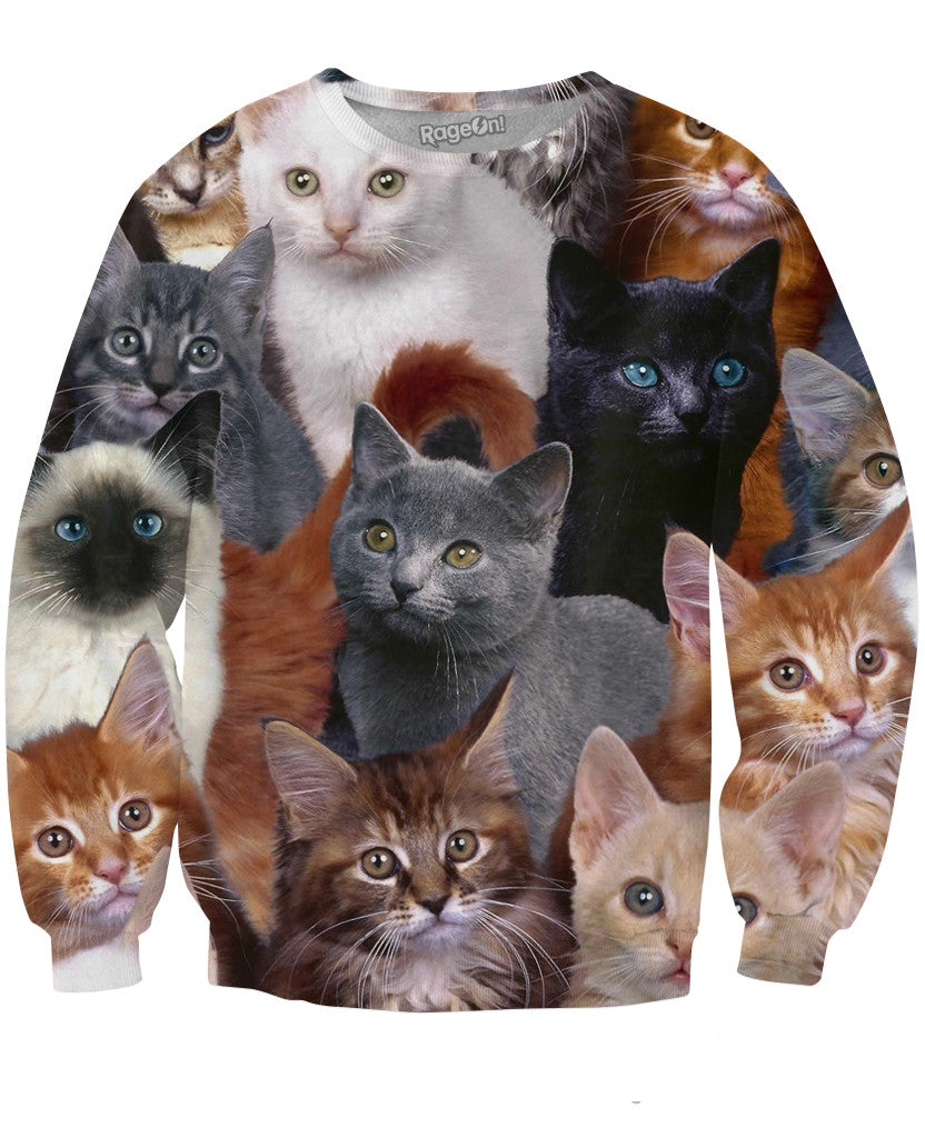 Cats Collage Sweatshirt - RageOn! - The World's Largest All-Over-Print ...