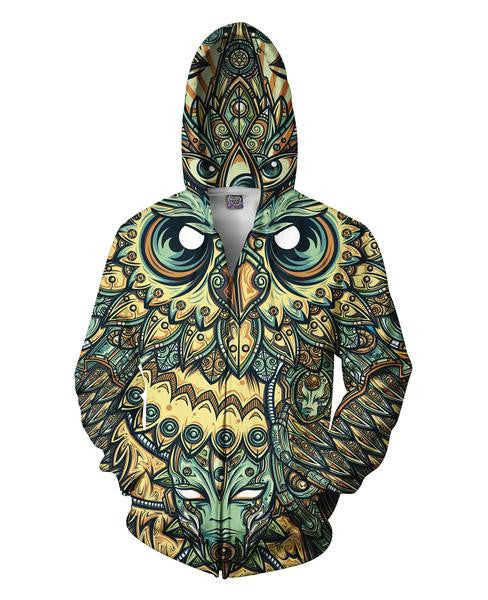 God Owl of Dreams Zip-Up Hoodie
