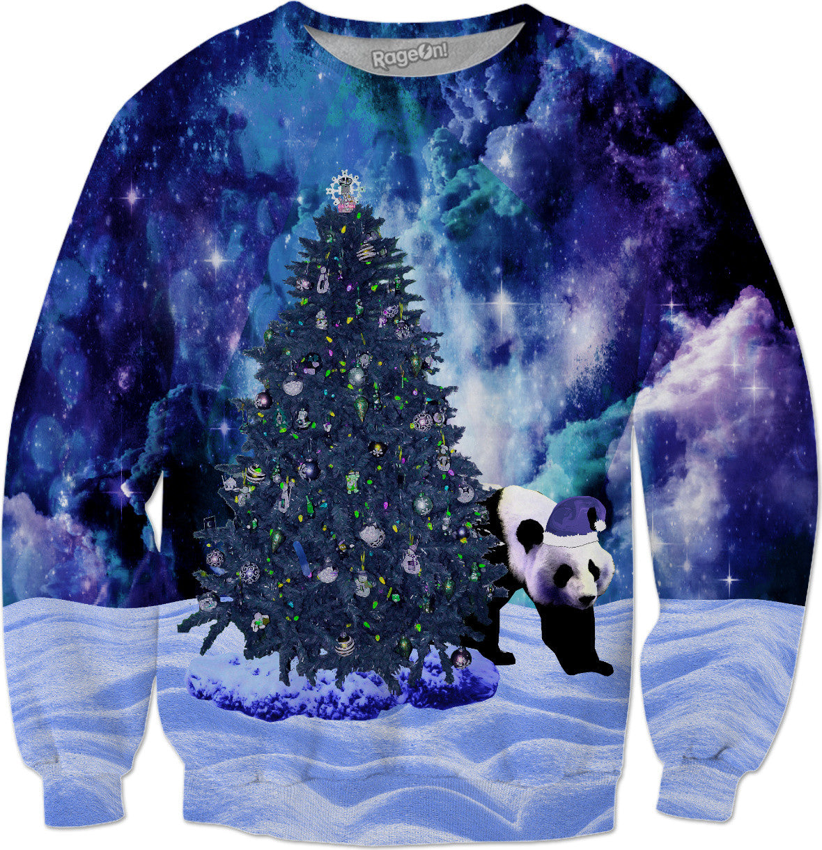 Panda's Christmas Holiday at the North Pole - Panda Bear Sweatshirt